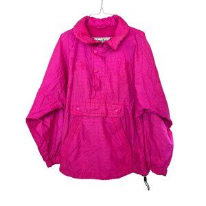 Kaelin Tech M Vintage 80's Windreaker Jacket Nylon Front Pouch HOT PINK